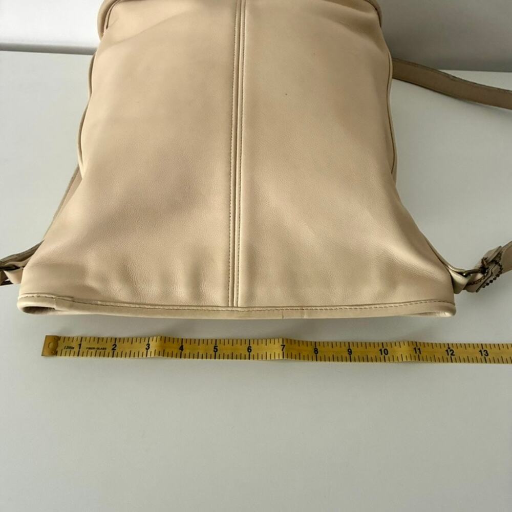Vintage 1980s Bone Leather Coach Beekler Bucket Shoulder Bag - Picture 8 of 11